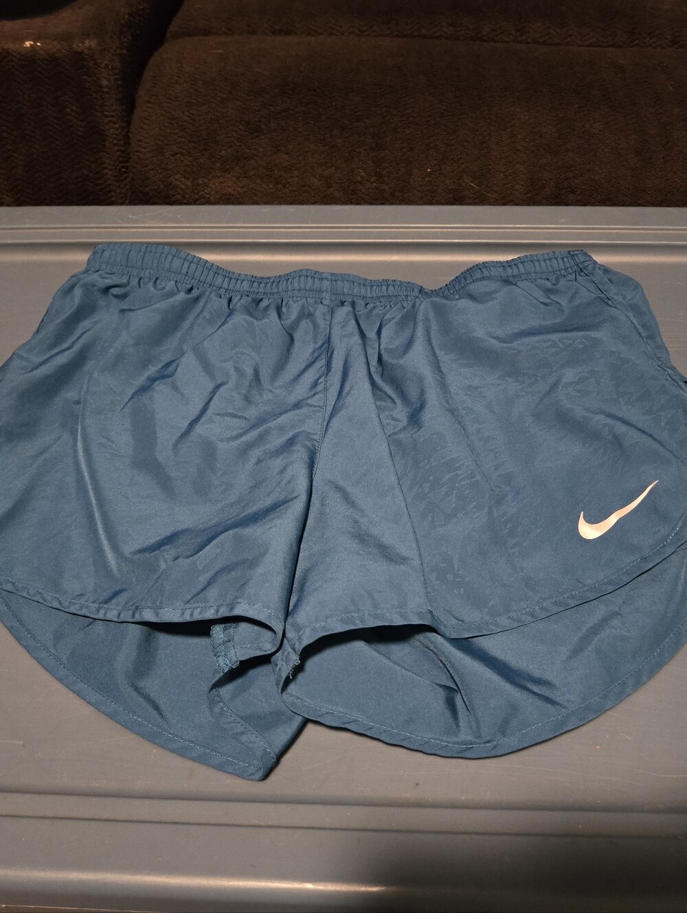 Nike Women's Teal Athletic Shorts with White Swoosh